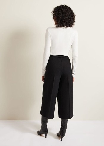 Phase Eight Ripley Boucle Culotte Trousers Black Canada | SCWNJA-183